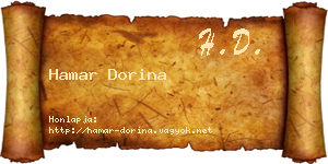 Hamar Dorina névjegykártya